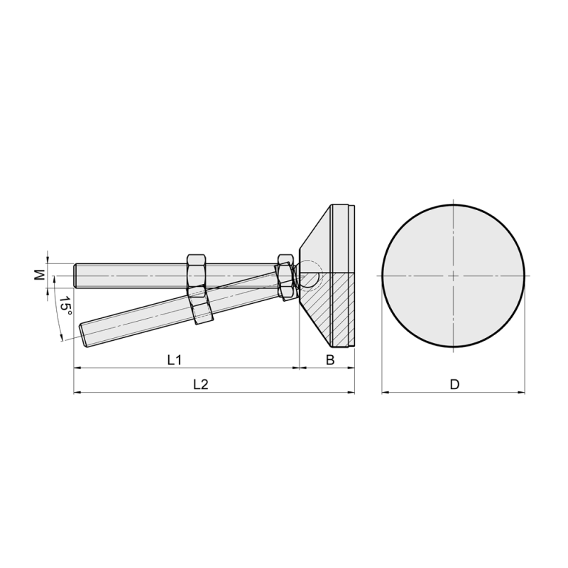 ขาปรับระดับแบบหัวบอล ball-head-leveling-mount สำหรับเครื่องจักรและพื้นผิวเอียง ปรับองศาได้ยืดหยุ่น