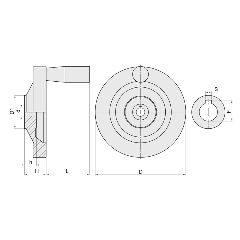 มือหมุนดิสเบกาไลท์ bakelite-disc-handwheel สำหรับเครื่องจักร ทนความร้อนสูง แข็งแรงทนทาน จับกระชับมือ