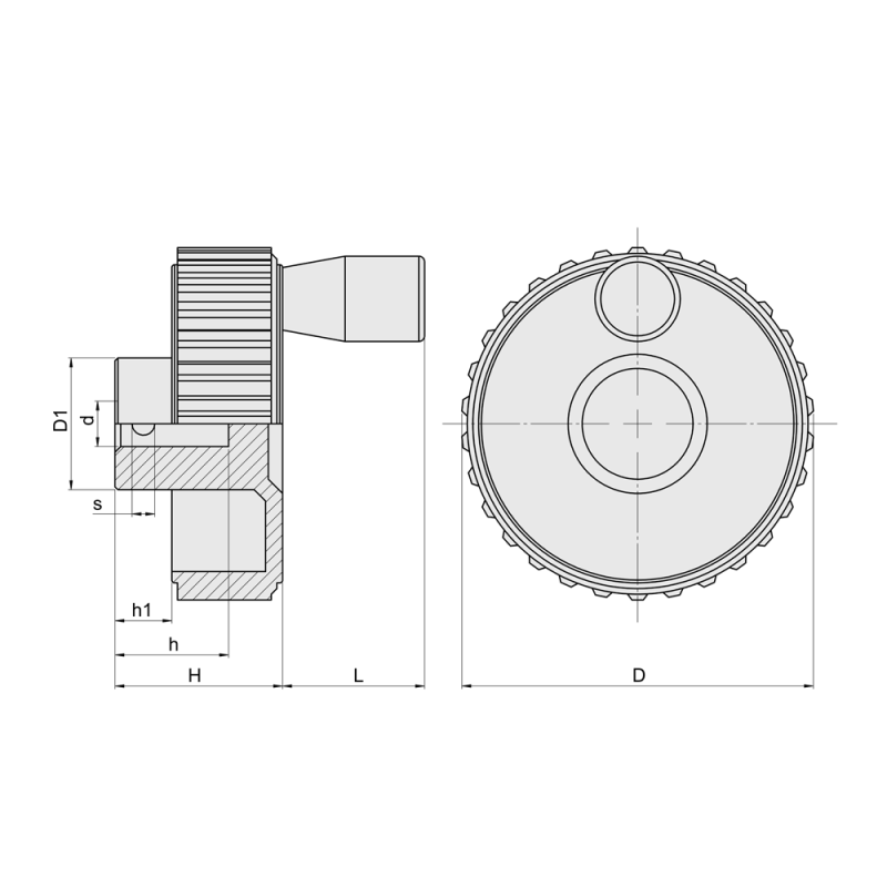 มือหมุนพลาสติกเล็ก small-plastic-handwheel สำหรับเครื่องจักรและอุปกรณ์อุตสาหกรรม น้ำหนักเบา กระชับมือ