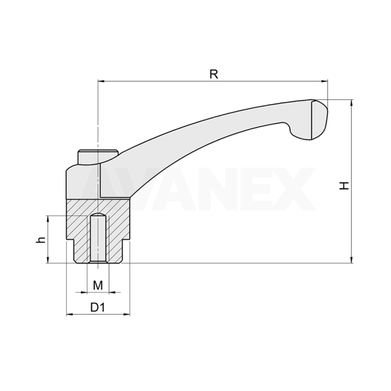 คันโยกล็อค-คันโยกปรับตำแหน่ง-adjustable-clamping-lever คันโยกล็อค ใช้ปรับและยึดตำแหน่งในเครื่องจักร